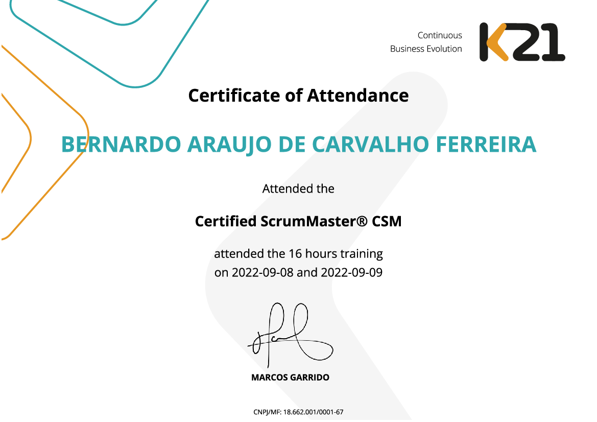 Certificado K21